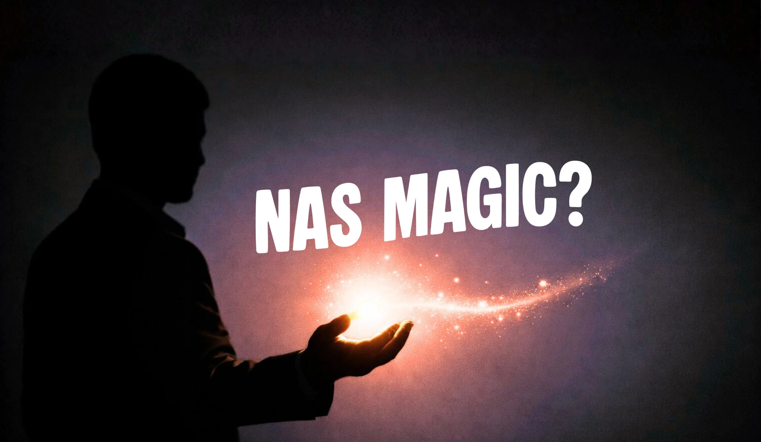 Silhouette of person holding glowing magical light with sparkles and ‘NAS MAGIC?’ text, illustrating the idea that your best next hire isn’t an attorney but a strategic non-attorney salesperson