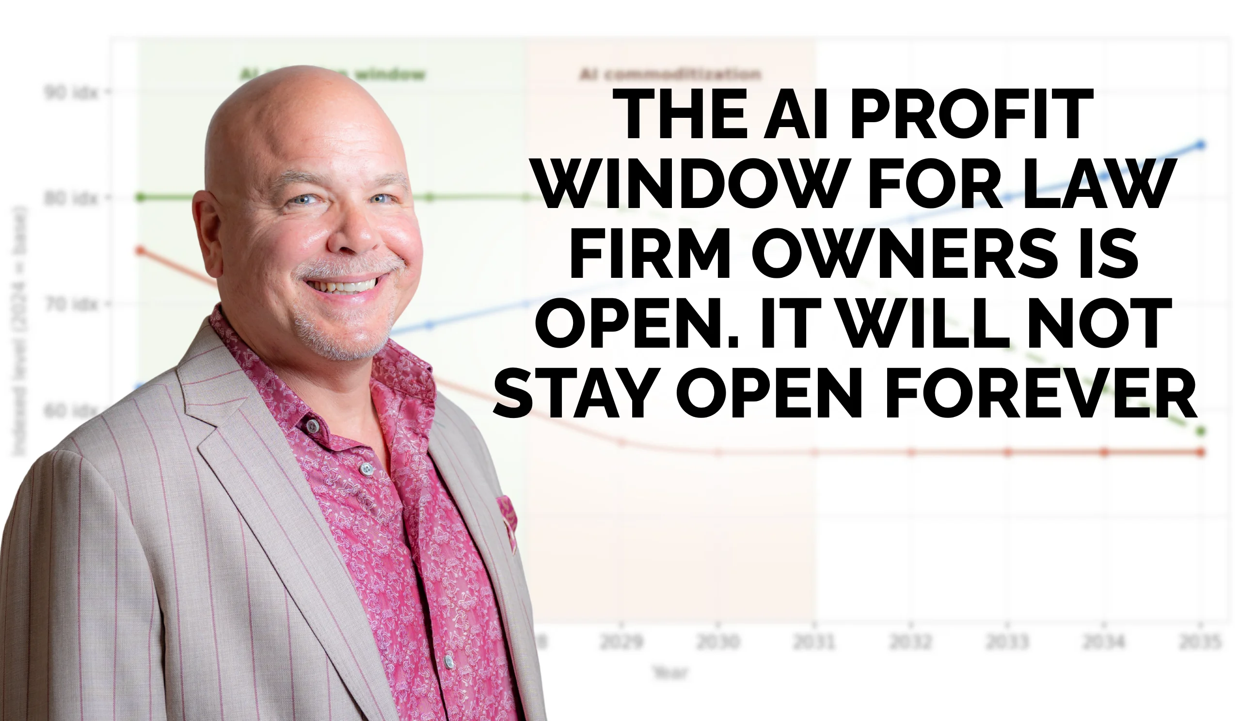 The AI Profit Window for Law Firm Owners Is Open banner highlighting how artificial intelligence can help law firms increase efficiency, improve client acquisition, and drive long-term growth.